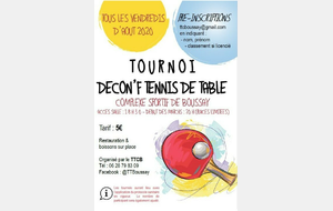 TOURNOI DECON'F TENNIS DE TABLE