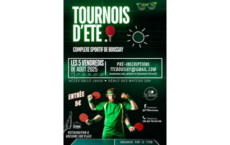Inscriptions tournoi d'été août 2025 ! 🏓😎🍻